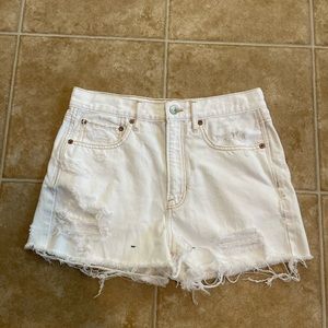 American Eagle White Jean Shorts